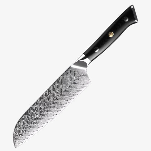 Set de Cinq Couteaux Japonais Gyuto, Santoku, Petty, Utilitaire, A désosser en Acier Damas - Collection Yukimuri