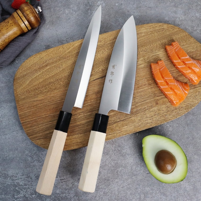 Couteau japonais Deba - Manche en chêne