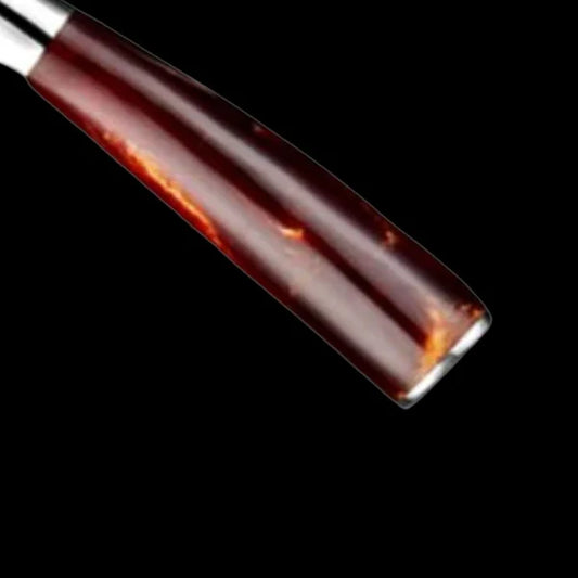 Couteau  Japonais Nakiri en Acier Damas - Chef Takumi - Ruby Wood