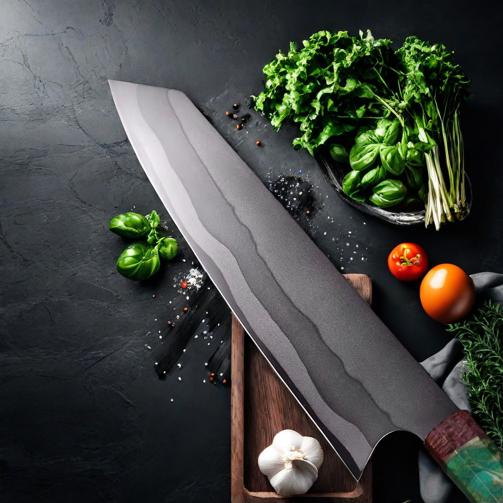 Couteau de chef japonais Kiritsuke - Manche en bois stabilisé
