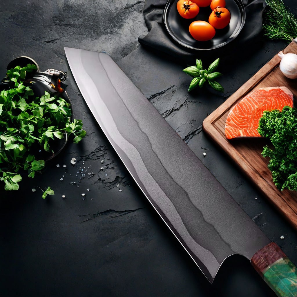 Couteau de chef japonais Kiritsuke - Manche en bois stabilisé