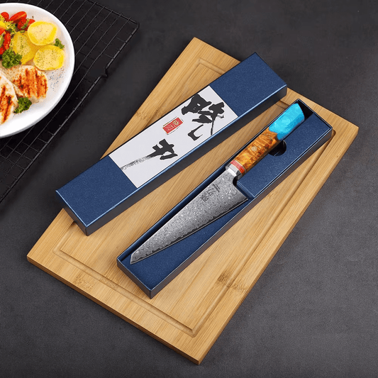 Couteau de chef japonais Honesuki - Manche en bois stabilisé