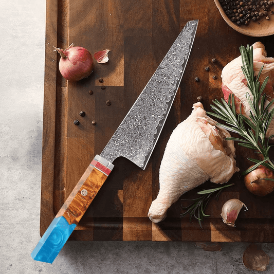 Couteau de chef japonais Honesuki - Manche en bois stabilisé