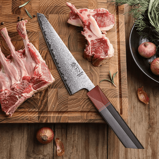 Couteau de chef japonais Honesuki - Manche en bois d'ébène et santal rouge