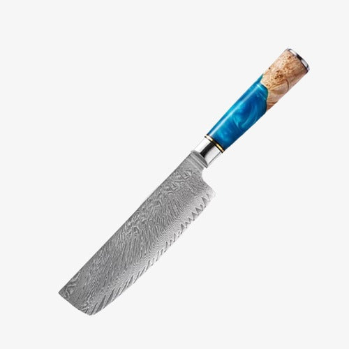 Couteau Japonais Nakiri en Acier Damas - Collection Nobunagi