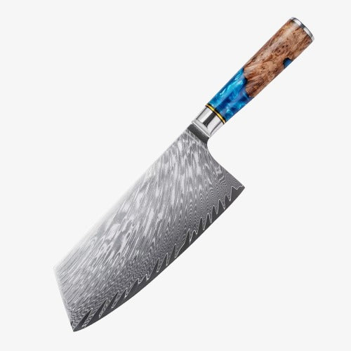 Couteau Japonais Nakiri / Couperet en Acier Damas - Collection Nobunagi