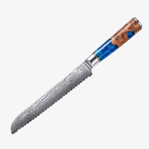 Couteau Japonais A Pain en Acier Damas - Collection Nobunagi