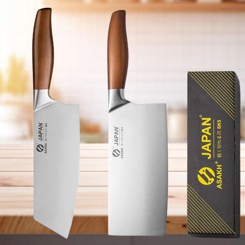 Set de deux couteaux japonais en acier Damas - Japan Asakh