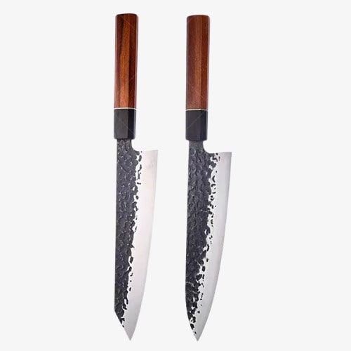 Set de deux Couteaux  Japonais Gyuto, Kiritsuke en Acier Damas - Collection Yasuko