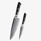 Set de deux Couteaux  Japonais Gyuto, Petty en Acier Damas - Collection Yukimuri