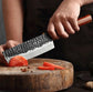 Set de trois couteaux japonais Santoku, Nakiri et Gyuto en acier damas