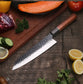 Set de trois couteaux japonais Santoku, Nakiri et Gyuto en acier damas