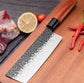 Set de trois couteaux japonais Santoku, Nakiri et Gyuto en acier damas