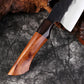 Couteau japonais  Gyuto forgé à la main en acier Damas - Manche en bois de buis et ébène