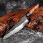 Couteau japonais  Gyuto forgé à la main en acier Damas - Manche en bois de buis et ébène
