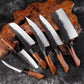 Couteau japonais  Gyuto forgé à la main en acier Damas - Manche en bois de buis et ébène