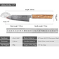 Couteau japonais Santoku en acier Damas - Manche en bois d'olivier
