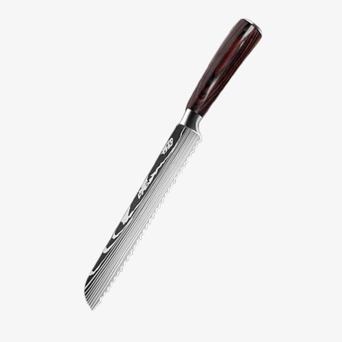 Set de Dix Couteaux  Japonais  en Acier Damas - Chef Takumi - Natural Teak