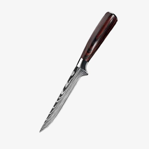 Set de Huit Couteaux  Japonais  en Acier Damas - Chef Takumi - Natural Teak