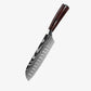 Set de Trois Couteaux  Japonais Gyuto, Santoku, Petty en Acier Damas - Chef Takumi - Natural Teak
