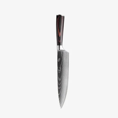 Set de deux Couteaux  Japonais Gyuto, Nakiri en Acier Damas - Chef Takumi - Natural Teak